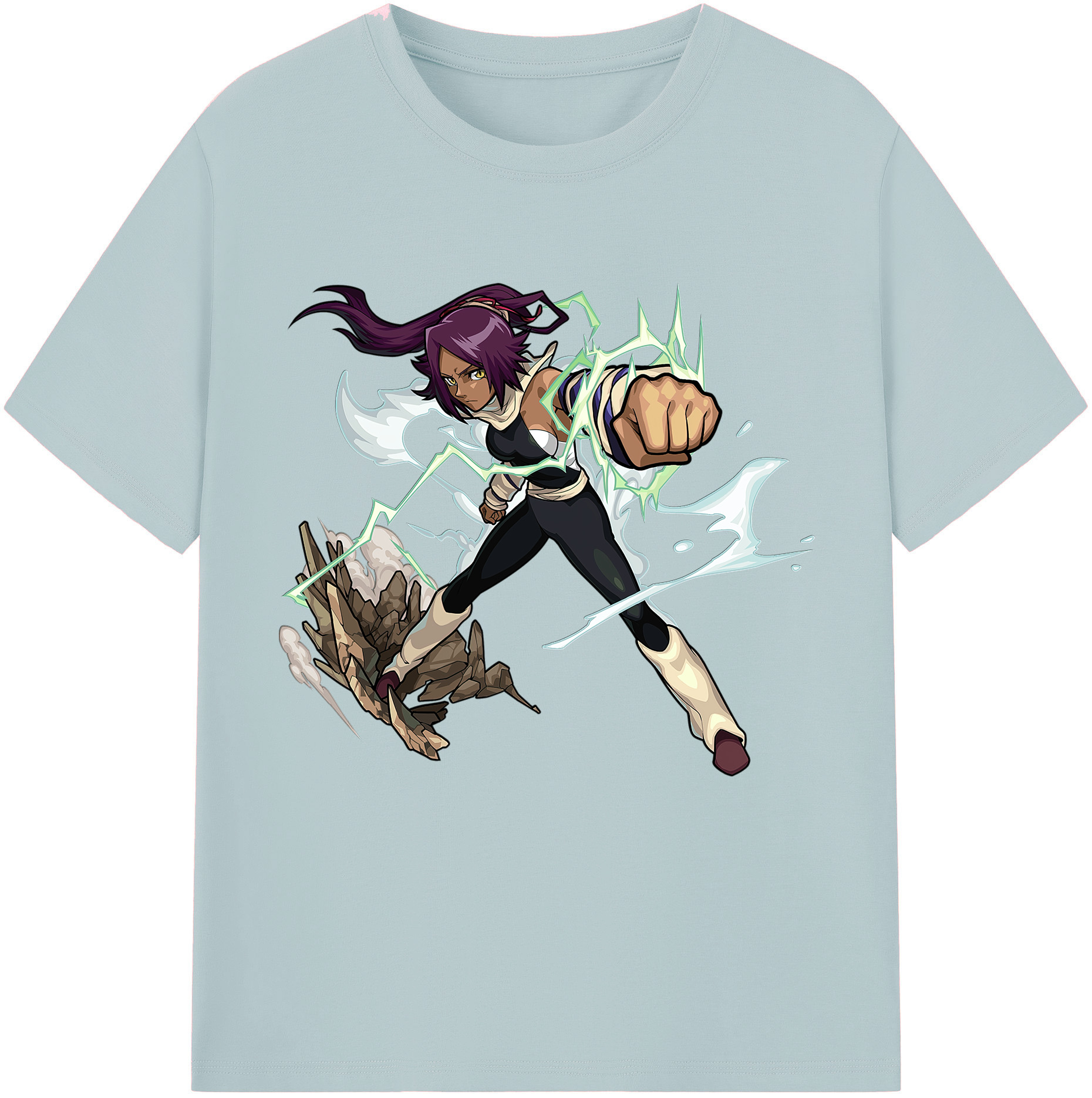 （画像用） ブリーチ 四楓院 夜一（しほういん よるいち） BLEACH Shihouin Yoruichi 綿100％半袖Tシャツ（フロントプリント）